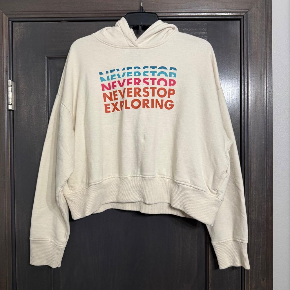 The North Face Womens Cream Never Stop Exploring Cropped Hoodie Large NF0A55V8